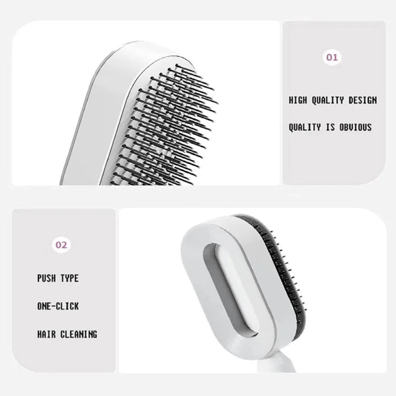 Bécot Beauté Selbstreinigende Haarbürste – 3D Massagekamm
