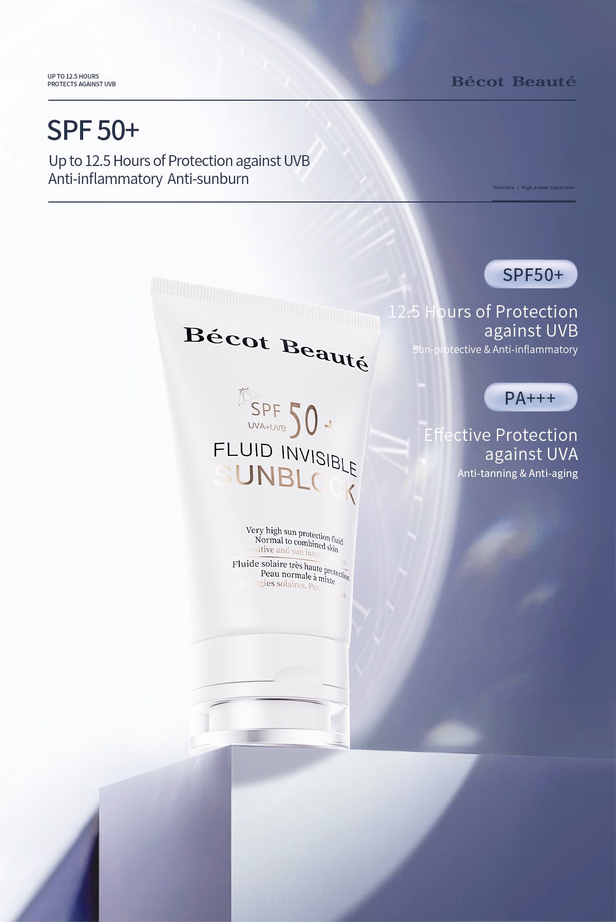 Unsichtbarer Sonnenschutz mit SPF 50+ | Bécot Beauté – Leicht, Hautfreundlich & Effektiv