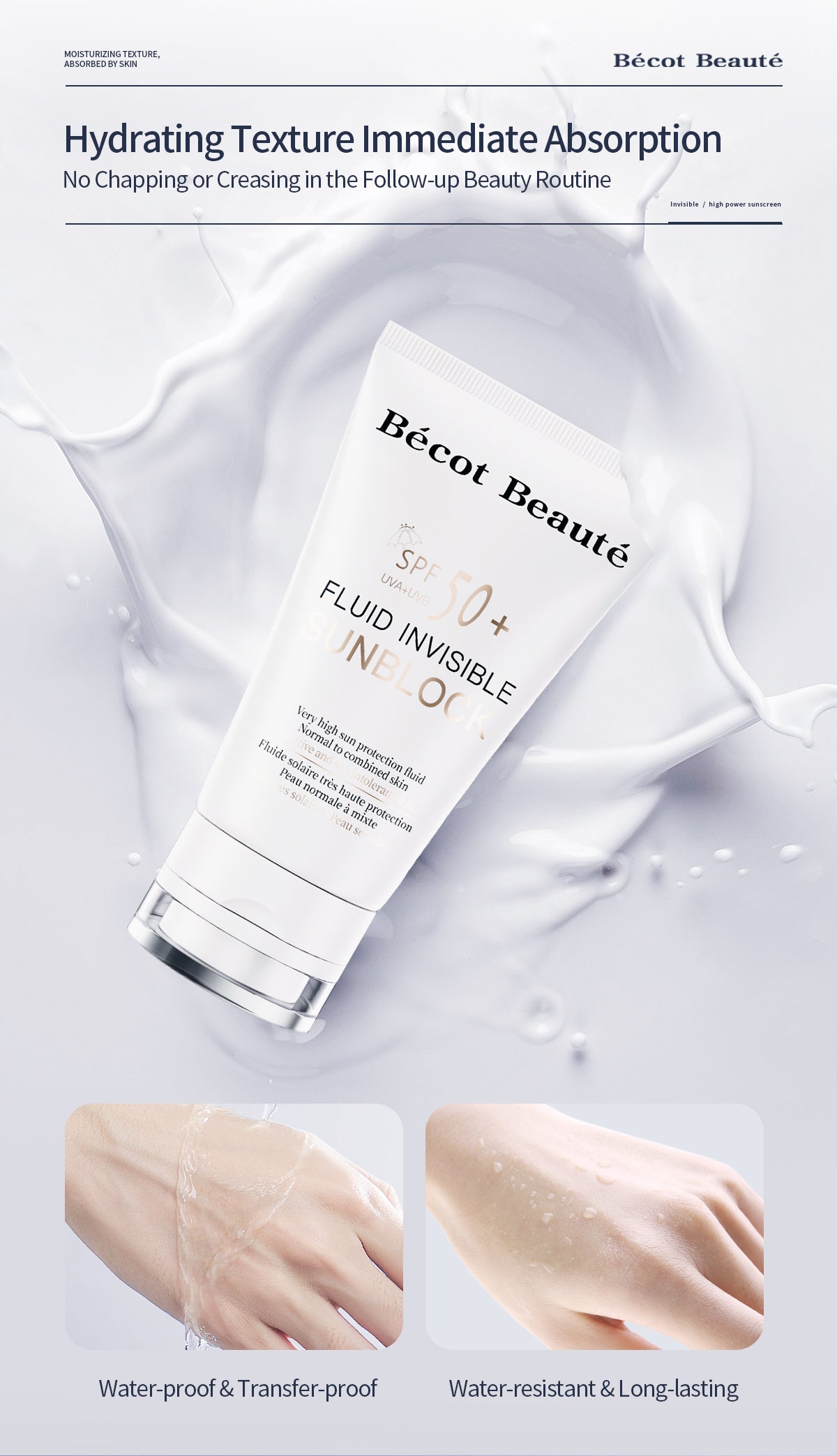 Unsichtbarer Sonnenschutz mit SPF 50+ | Bécot Beauté – Leicht, Hautfreundlich & Effektiv