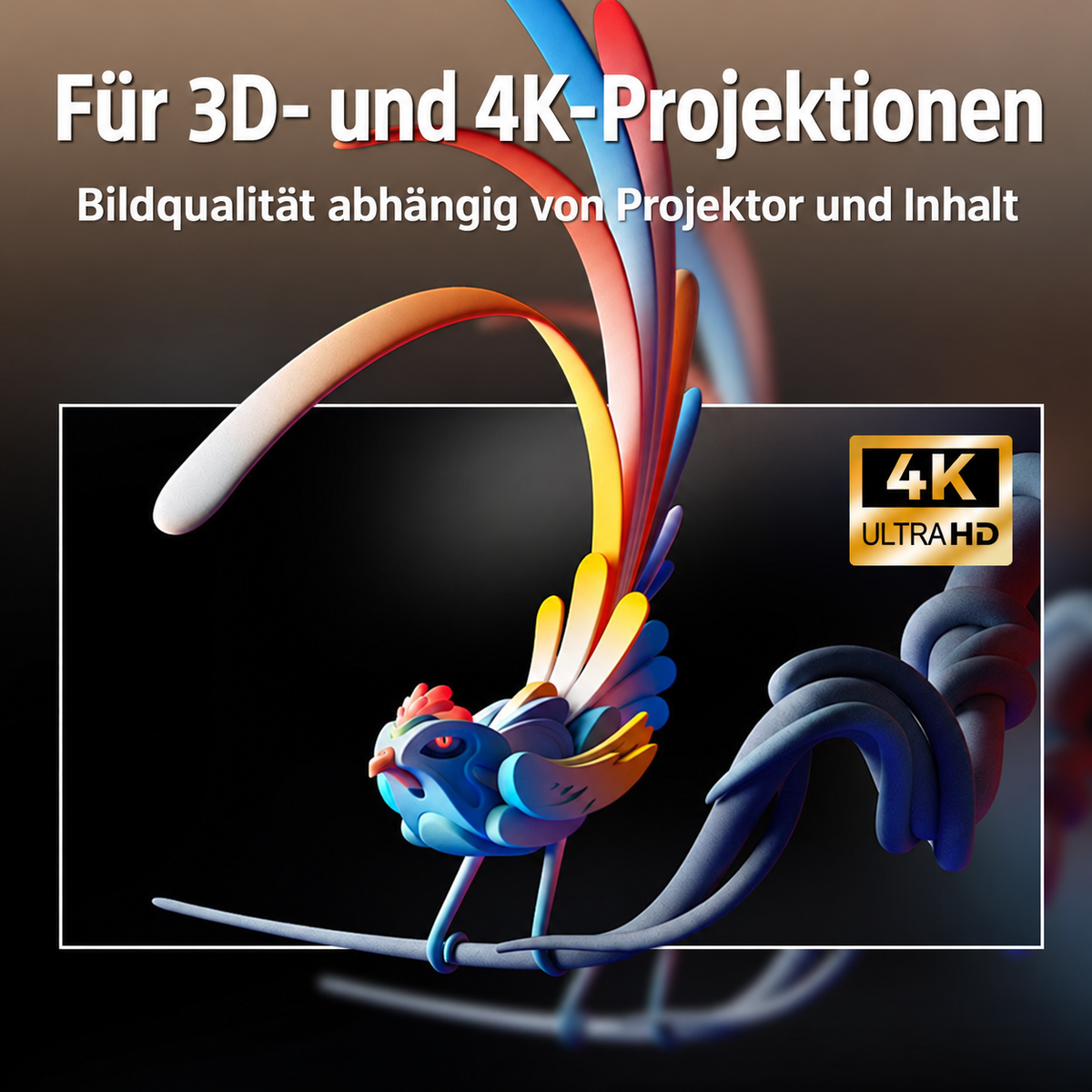 Beamer Leinwand – 16:9, 120 Zoll , mattweiß TOPLEO MK01
