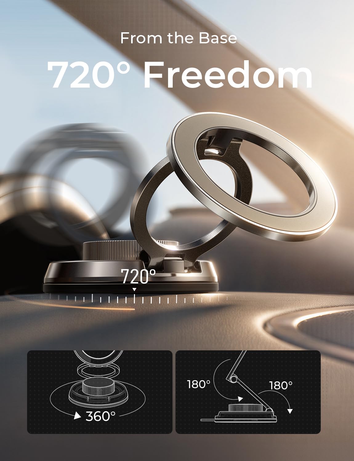 LISEN Premium Magnetische Handyhalterung 2026 – Vakuum-Saugnapf, 360° Rotation, Ultra Dünn 20 mm, Für iPhone & Samsung