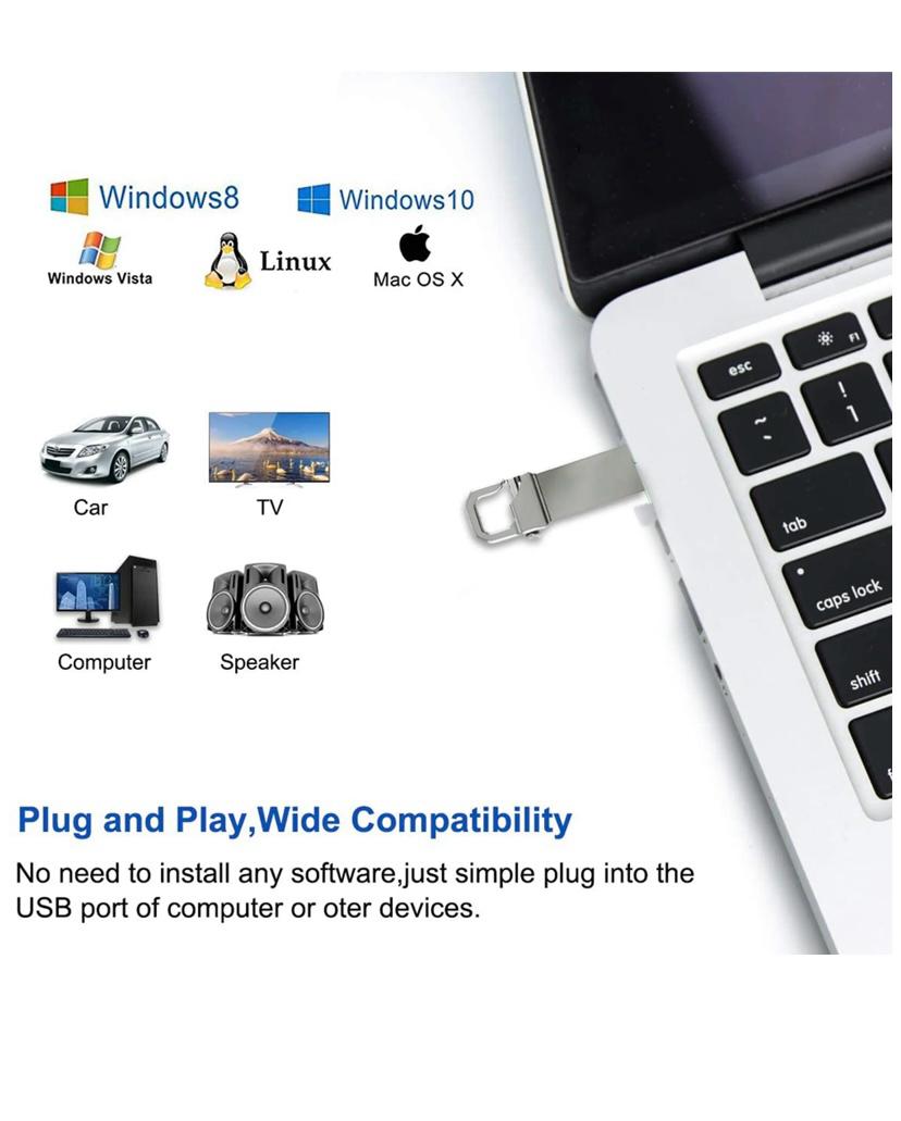 USB 3.0 Speicherstick mit Schlüsselanhänger – Hohe Übertragungsgeschwindigkeit & Aluminiumgehäuse