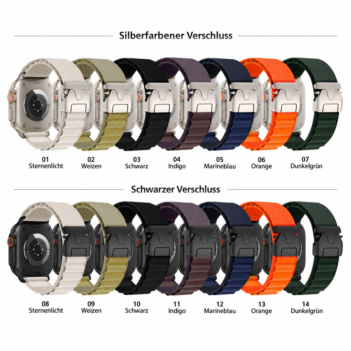 Alpine Loop Nylon Armband für Apple Watch – leicht & verstellbar