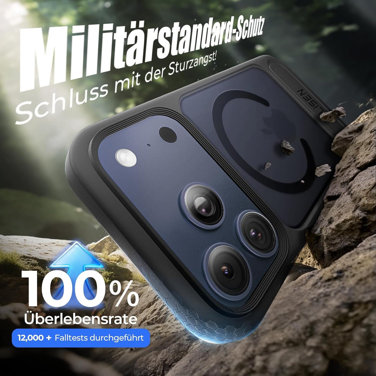 LISEN iPhone 17 Pro Max Hülle – Magnetisch, Stand, Military-Grade Schutz