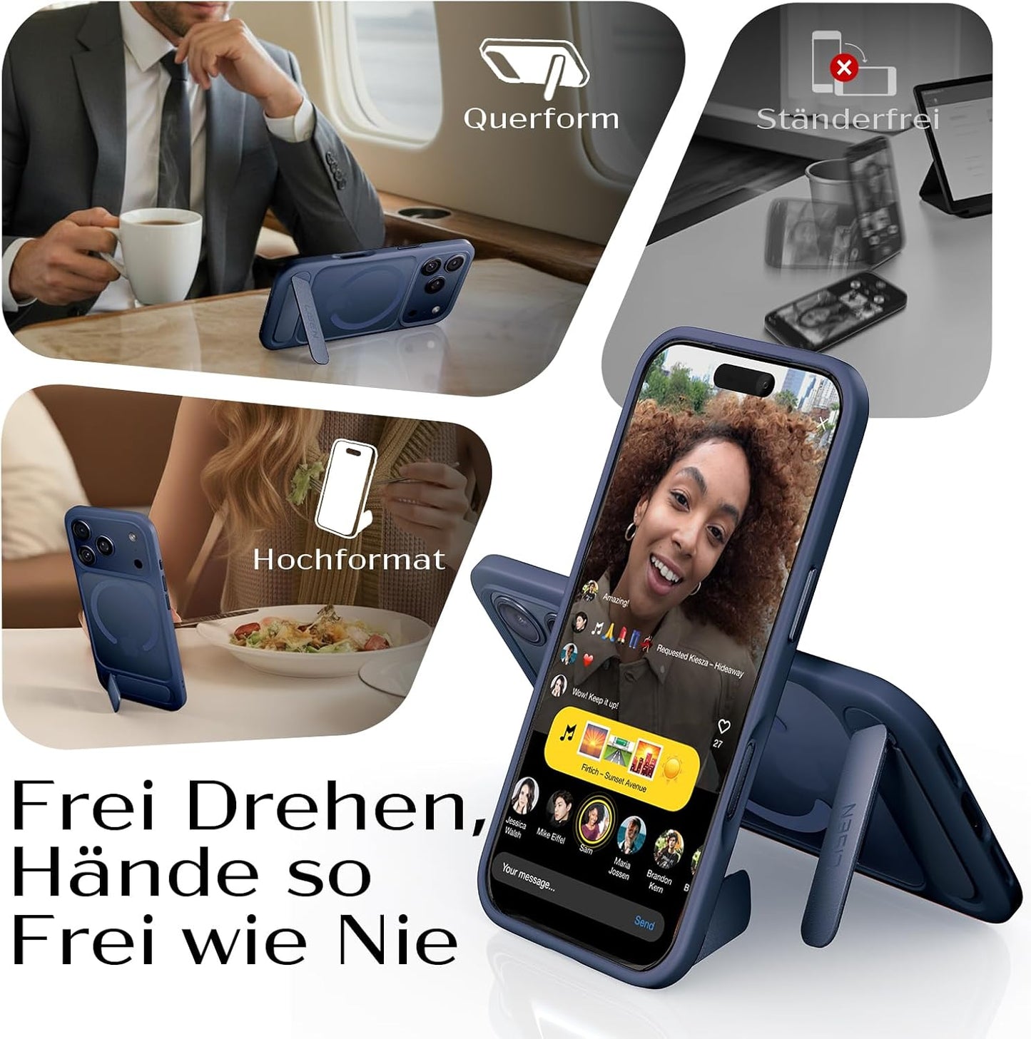 LISEN iPhone 17 Pro Max Hülle – Magnetisch, Stand, Military-Grade Schutz