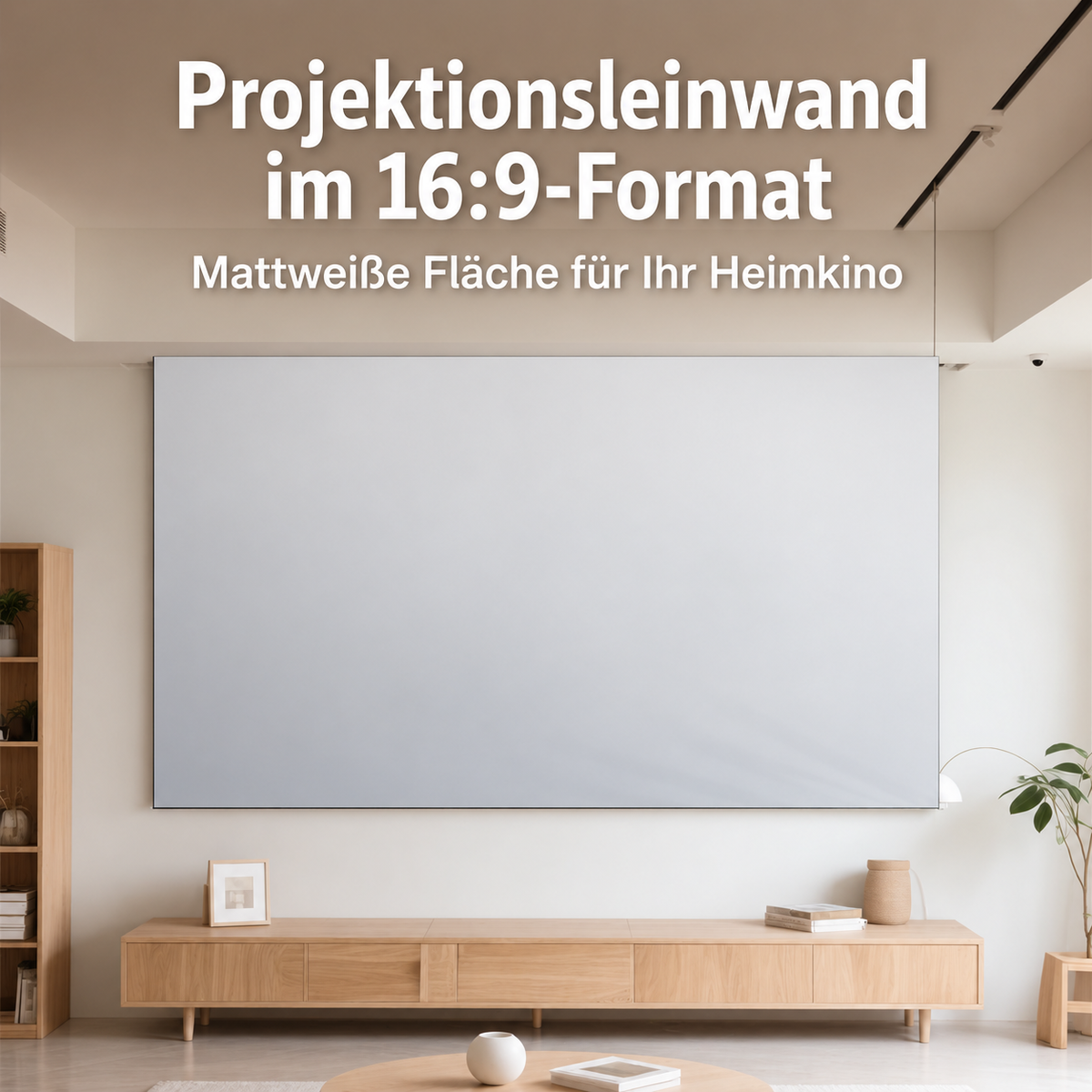 Beamer Leinwand – 16:9, 120 Zoll , mattweiß TOPLEO MK01
