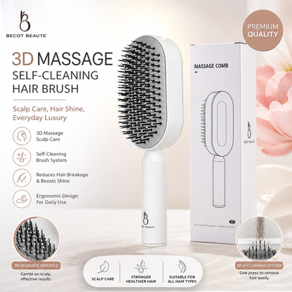Bécot Beauté Selbstreinigende Haarbürste – 3D Massagekamm