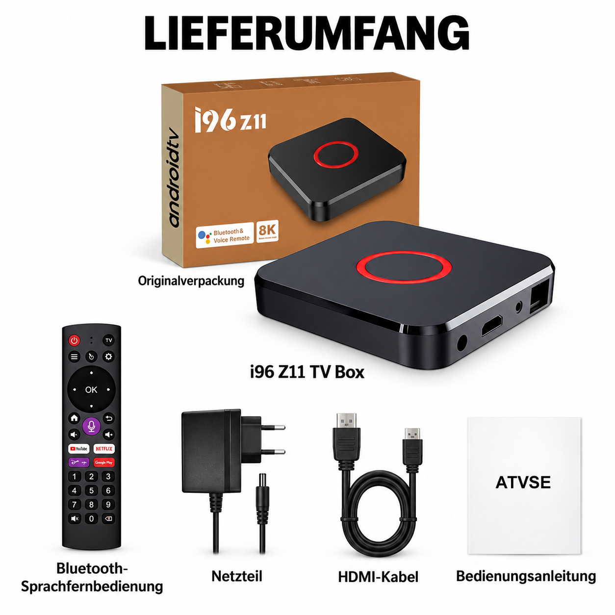 i96 Z11 Android TV Box 4/32 GB – 4K, WLAN & BT 5.0