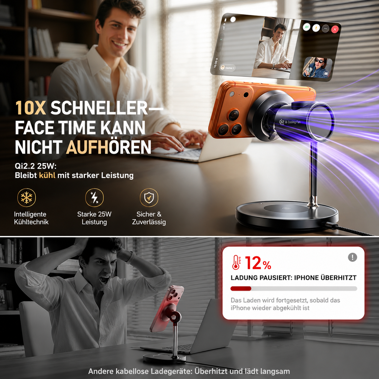 LISEN Qi2.2 25W 3-in-1 Magnetische Ladestation – Für iPhone, Apple Watch & AirPods