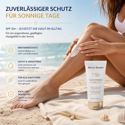 Becot Beauté SPF 50+ Sonnencreme Anti-Aging Unsichtbar Leichte Textur UVA UVB Schutz