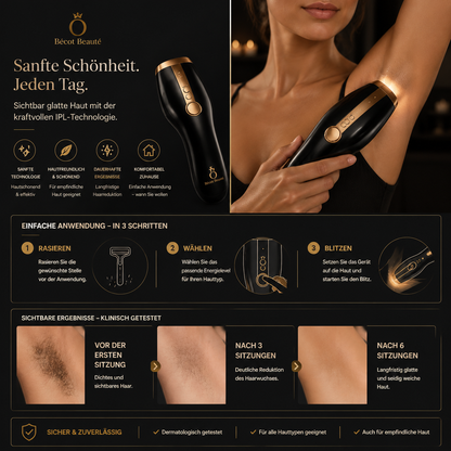 Safir Soğutmalı IPL Lazer Epilasyon – Ağrısız ve Hızlı – Bécot Beauté