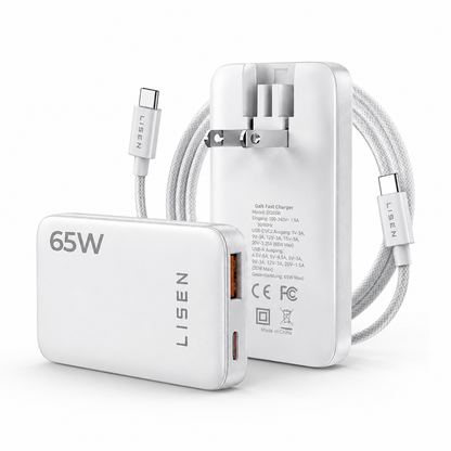 LISEN 65W GaN USB-C Ladegerät – Ultra Slim
