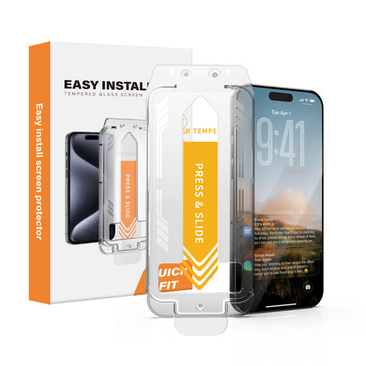 iPhone 15 / 16 / 17 HD Panzerglas 2er-Pack – 9H Schutzglas mit Montagehilfe