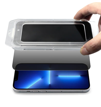 Panzerglas für iPhone (15/16/17 + Pro/Pro Max) Dzcolors Privacy Magic Box – 2er-Pack Anti-Spy