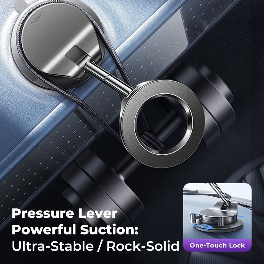 LISEN N52 Magnetischer Autotelefonhalter mit Vakuum-Saugnapf – Faltbarer Handyhalter für Dashboard