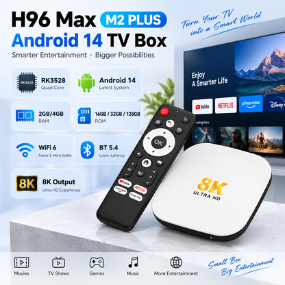 H96 Max M2 TV Box Android – 4GB/64GB, 8K & WiFi 6