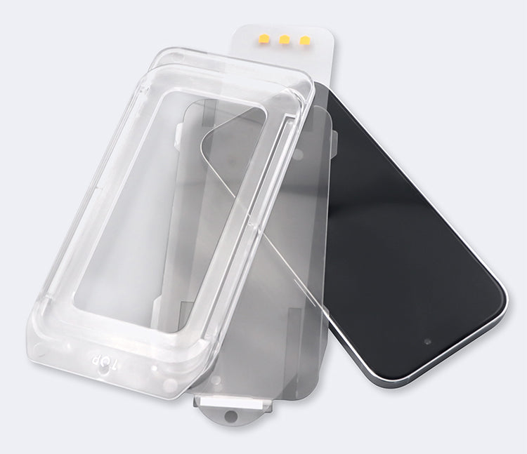 Panzerglas für iPhone (15/16/17 + Pro/Pro Max) Dzcolors Privacy Magic Box – 2er-Pack Anti-Spy