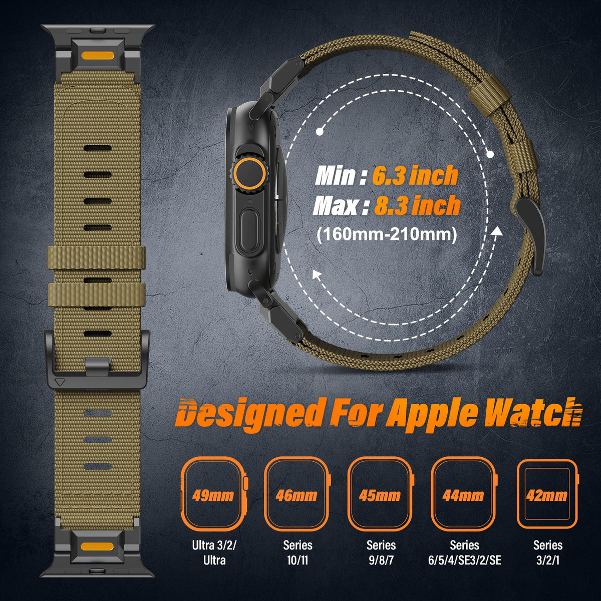 Armband für Apple Watch – mit Dornschließe Nylon Sport Loop