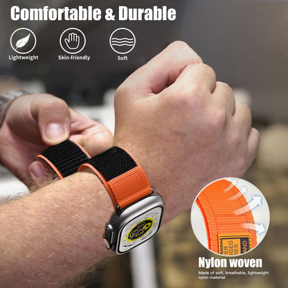 Outdoor Nylon Armband für Apple Watch Ultra 49 mm – mit Klettverschluss