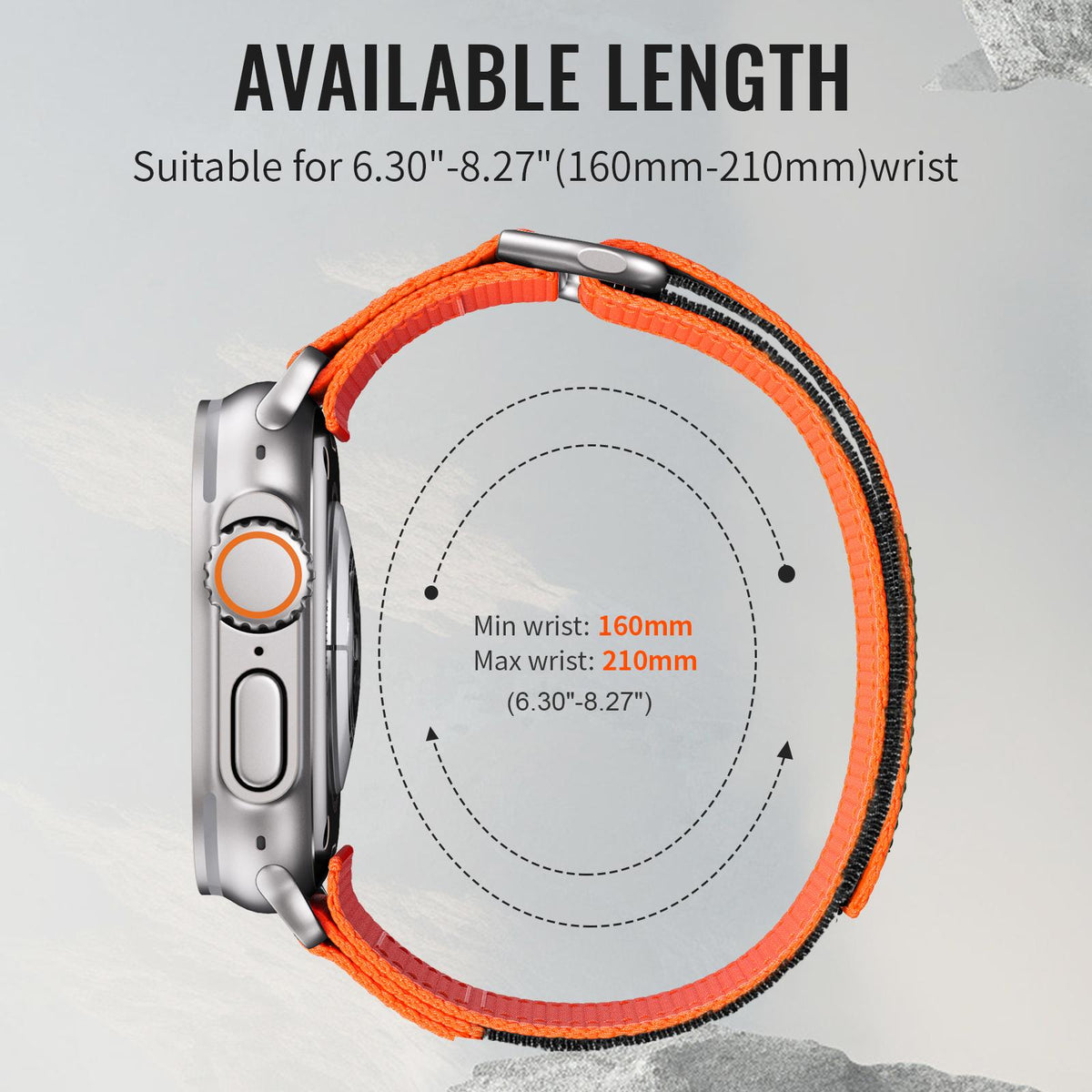 Outdoor Nylon Armband für Apple Watch Ultra 49 mm – mit Klettverschluss