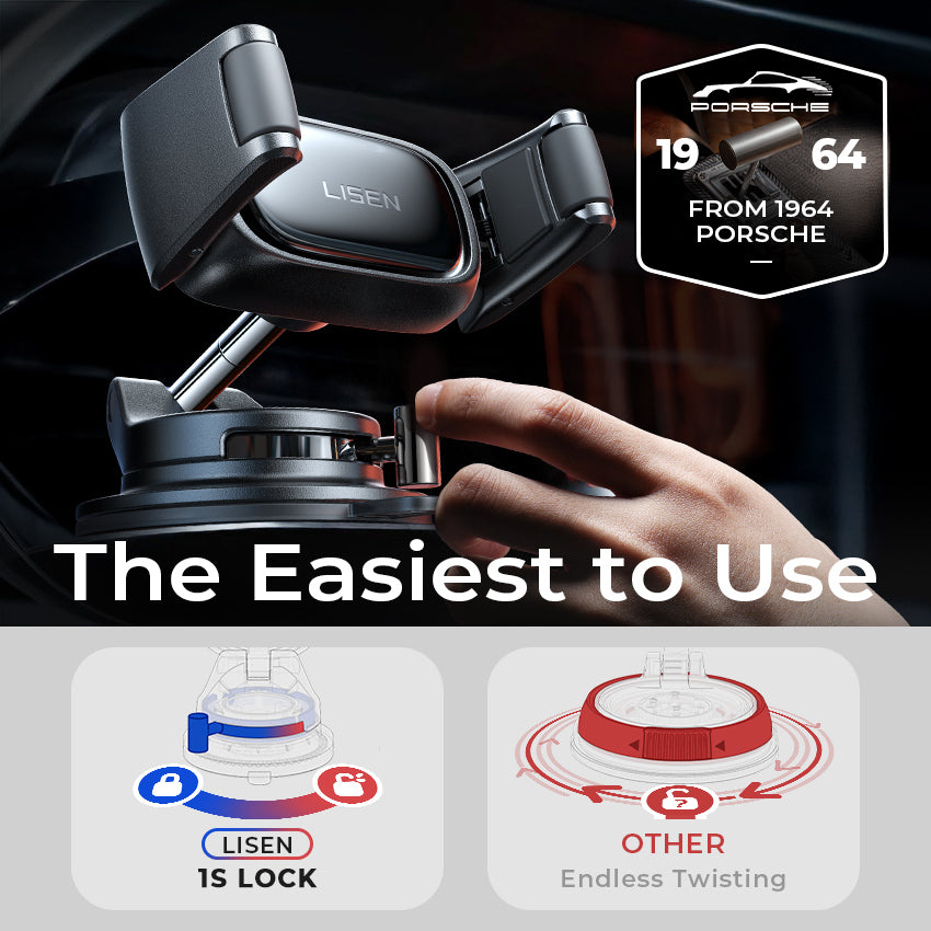 LISEN Vakuum Handyhalter Auto Saugnapf Halter 360° Dashboard Windschutz