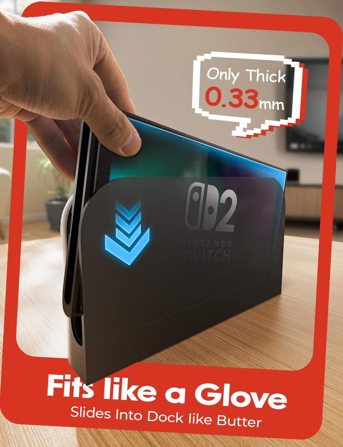 LISEN Displayschutzfolie aus gehärtetem Glas für Nintendo Switch 2 – Auto-Alignment Kit, Vollabdeckung