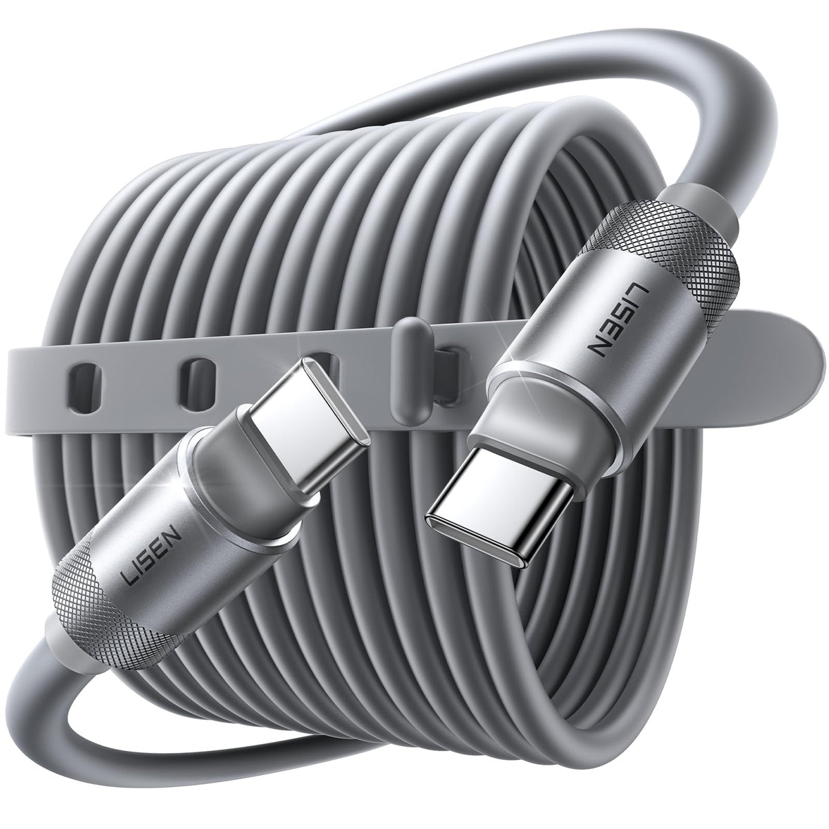 LISEN USB-C auf USB-C Kabel – 100 W PD Schnellladekabel mit weicher Silikonoberfläche