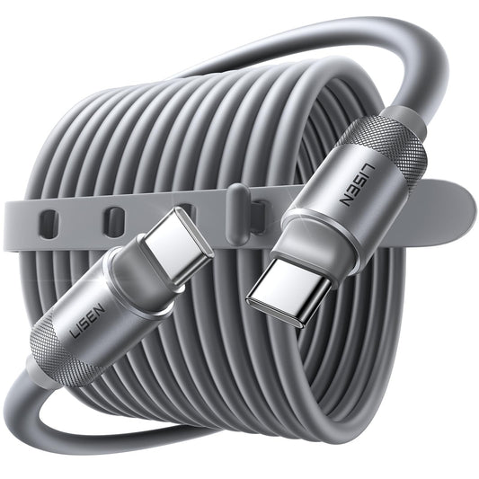 LISEN USB-C auf USB-C Kabel – 100 W PD Schnellladekabel mit weicher Silikonoberfläche