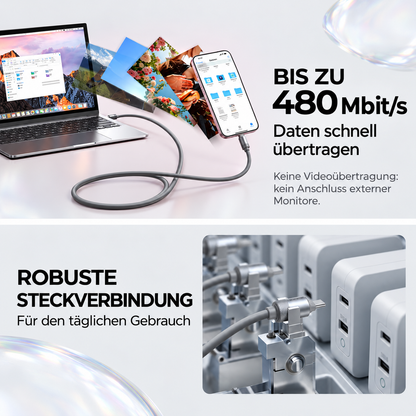 LISEN USB-C auf USB-C Kabel – 100 W PD Schnellladekabel mit weicher Silikonoberfläche
