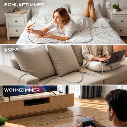 LISEN USB-C auf USB-C Kabel – 100 W PD Schnellladekabel mit weicher Silikonoberfläche