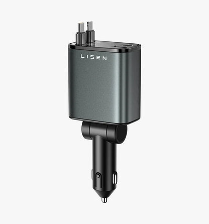 LISEN 84W Auto-Ladegerät – mit einziehbarem USB-C Kabel