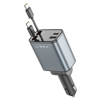 LISEN 84W Auto-Ladegerät mit einziehbarem USB-C Kabel