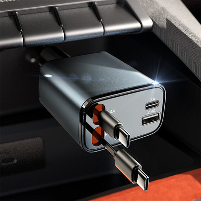 LISEN 84W Auto-Ladegerät mit einziehbarem USB-C Kabel