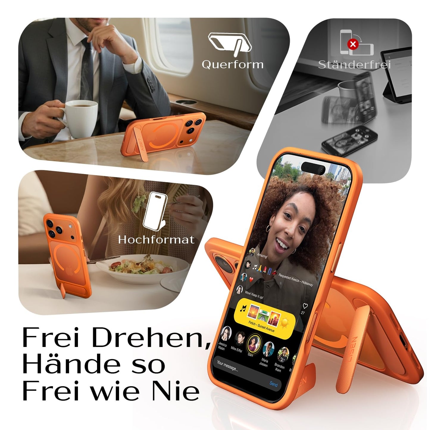 LISEN iPhone 17 Pro Max Hülle – Magnetisch, Stand, Military-Grade Schutz