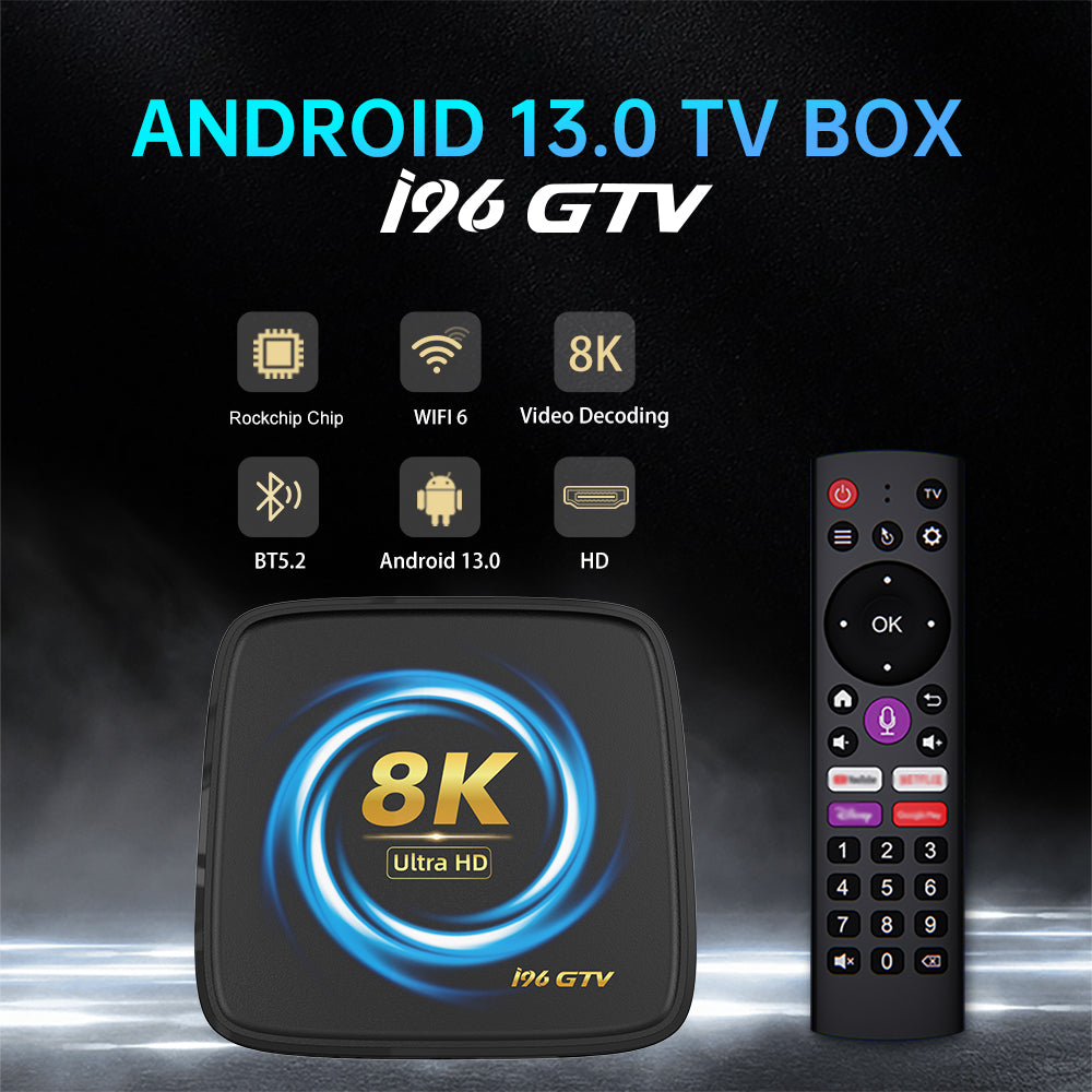 Topleo Android TV Box I96 GTV RK3528 – Android 13, 4GB RAM, 8K Support, Dual-WiFi