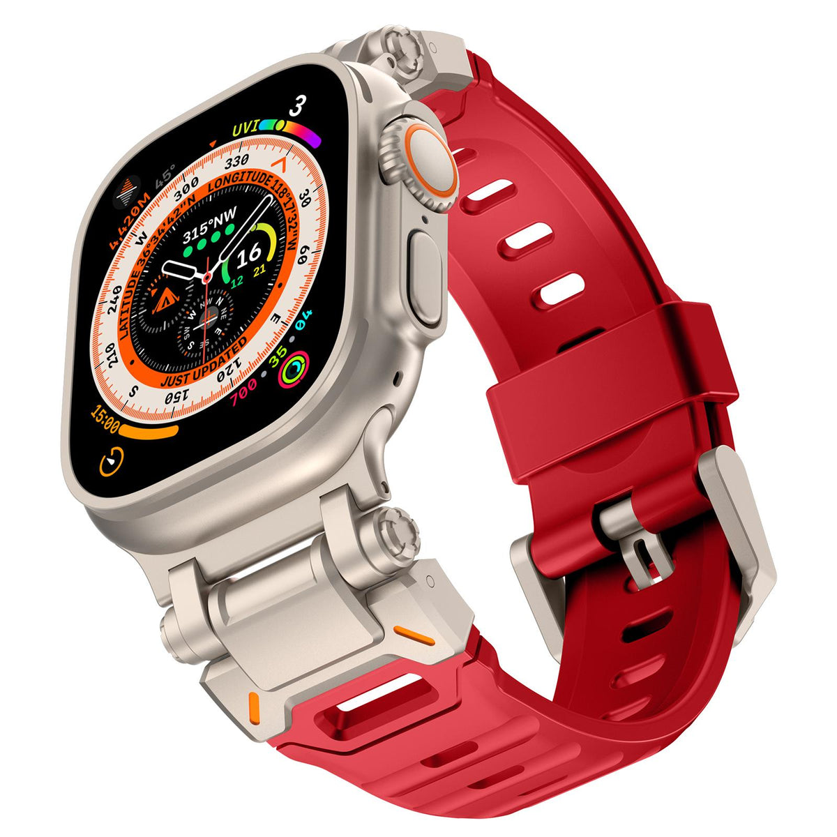 FKM Armband für Apple Watch 44/45/46/49 mm – mit Dornschließe