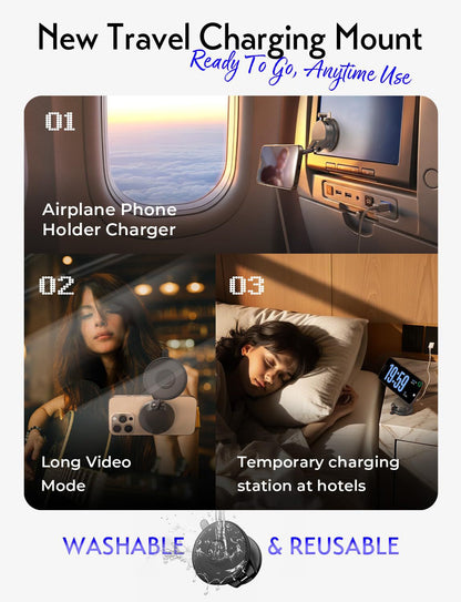 LISEN Qi2 25W Magnetisches Auto-Ladegerät – Vakuum-Saugnapf Halterung, 360° drehbar (iPhone 12–17 & Android)